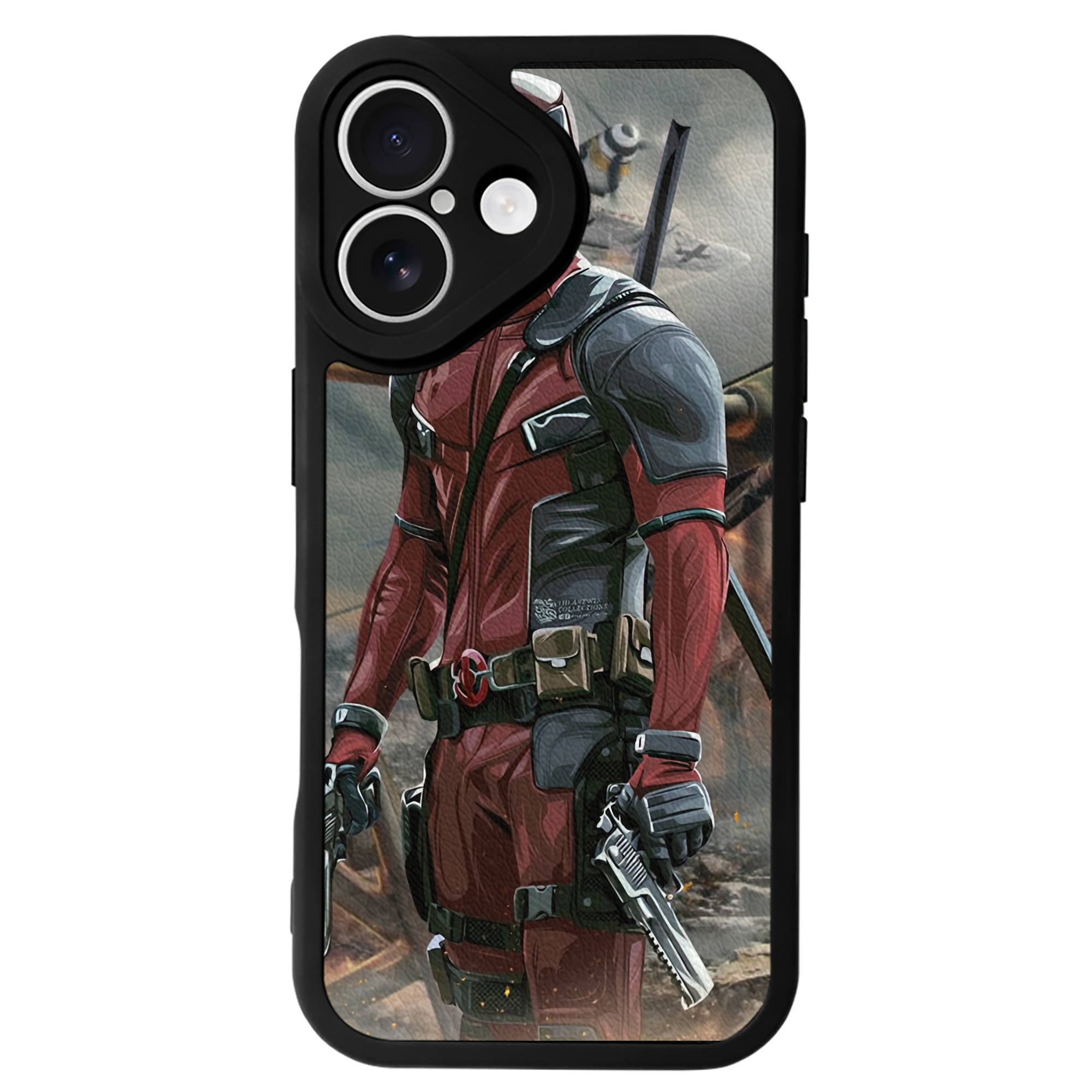 （画像用） Deadpool デッドプール 【iPhone 16シリーズ対応】シリコンスマホケース（レザー調） 材質：シリコン